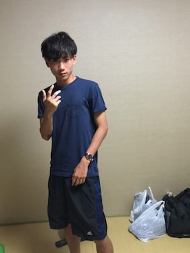 「合宿」｜おしゃれモッチーさん（メンズ・169cm）の夏コーディネート
