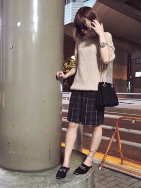 「LILY BROWN（リリーブラウン）のアイテム（シューズ）」を使った、MINAEさん（レディース・160cm）の秋コーディネート