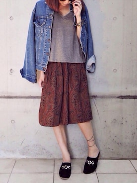 「LILY BROWN（リリーブラウン）のアイテム（シューズ）」を使った、MINAEさん（レディース・160cm）の秋コーディネート