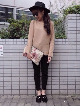 「LILY BROWN（リリーブラウン）のアイテム（シューズ）」を使った、MINAEさん（レディース・160cm）の秋コーディネート