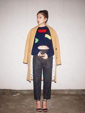 「gray」｜「アイテム（その他アウター）」を使った、Jeong Chanmeeさん（レディース・163cm）の秋コーディネート