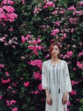 「rose」｜「アイテム（ワンピース/ドレス）」を使った、Jeong Chanmeeさん（レディース・163cm）の夏コーディネート