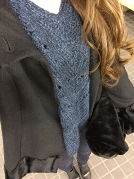 「フードコート」｜「アイテム（ブーティ）」を使った、Luni-saoriさん（レディース・165cm）の冬コーディネート