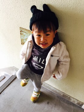 「GAP（ギャップ）のアイテム（ブルゾン）」を使った、yuzuuu〜♡さん（キッズ・90cm）の秋コーディネート
