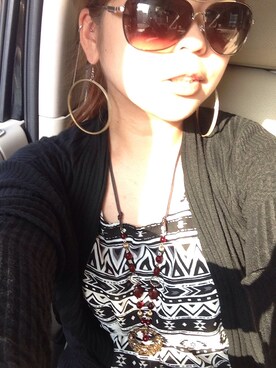 「goa（ゴア）のAG×ｳｯﾄﾞ ﾙｰﾌﾟﾋﾟｱｽ（ピアス（両耳用）、ホワイト系）」を使った、maho!さん（レディース・153cm）の春コーディネート