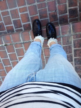 「UNIQLO（ユニクロ）のアイテム（デニムパンツ、ブルー系）」を使った、maho!さん（レディース・153cm）の夏コーディネート