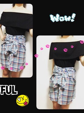 「earth music&ecology（アースミュージックアンドエコロジー）のアイテム（シャツ/ブラウス、ブルー系）」を使った、Refresh_Liuさん（レディース・167cm）の夏コーディネート