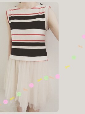 「STYLENANDA（スタイルナンダ）のアイテム（シャツ/ブラウス、ホワイト系）」を使った、Refresh_Liuさん（レディース・167cm）の夏コーディネート