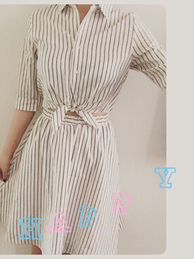 「MERCURYDUO（マーキュリーデュオ）のアイテム（ワンピース、ホワイト系）」を使った、Refresh_Liuさん（レディース・167cm）の夏コーディネート