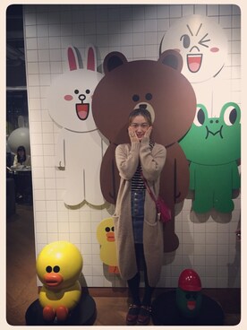 「MONKI（モンキ）のアイテム（ピーコート）」を使った、Refresh_Liuさん（レディース・167cm）の秋コーディネート