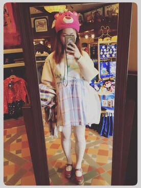 「no brand（ノーブランド）のアイテム（ワンピース、イエロー系）」を使った、Refresh_Liuさん（レディース・167cm）の冬コーディネート