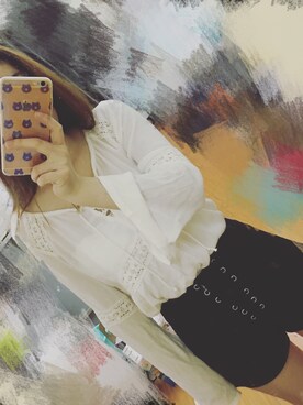 「Hollister（ホリスター）のアイテム（シャツ/ブラウス、ホワイト系）」を使った、Refresh_Liuさん（レディース・167cm）の夏コーディネート
