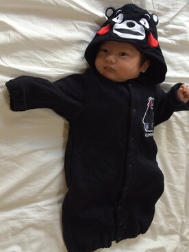 「アイテム（ロンパース、ブラック系）」を使った、たこちゃんさん（キッズ・70cm）の冬コーディネート