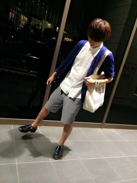 「膝上ショーツ」｜「アイテム（その他シューズ）」を使った、YUUさん（メンズ・170cm）の夏コーディネート