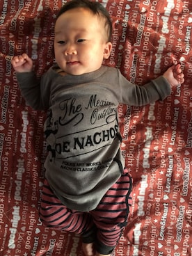 「DE NACHOS（デナチョス）のアイテム」を使った、kameさん（キッズ・70cm）の秋コーディネート