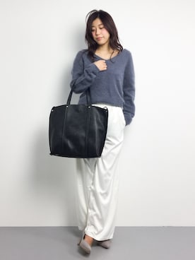 「IENA LA BOUCLE（イエナラブークル）のアイテム（ニット/セーター）」を使った、YUKIさん（レディース・160cm）の秋コーディネート