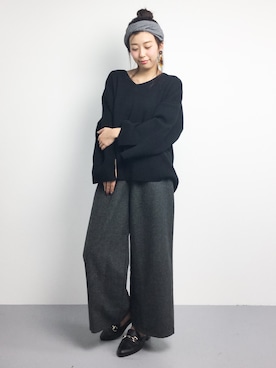 「Ameri（アメリ）のアイテム（ニット/セーター）」を使った、YUKIさん（レディース・160cm）の秋コーディネート