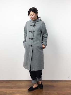 「ナチュラル」｜「アイテム（ダッフルコート）」を使った、YUKIさん（レディース・160cm）の冬コーディネート