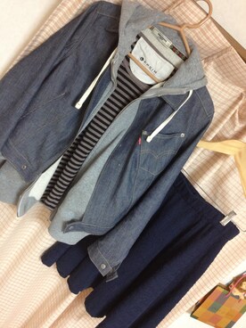 「LEPSIM（レプシィム）のアイテム（Tシャツ/カットソー、ベージュ系）」を使った、かぼさん（レディース・168cm）の秋コーディネート