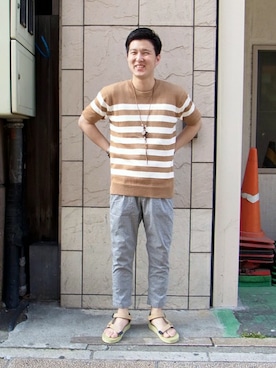 「アイテム（雑誌）」を使った、ONODERAさん（メンズ・171cm）の春コーディネート