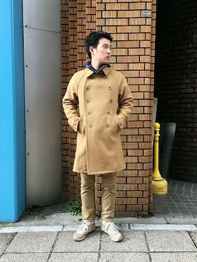 「nonnative（ノンネイティブ）のアイテム（ピーコート）」を使った、ONODERAさん（メンズ・171cm）の秋コーディネート