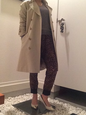 「A.P.C.（アーペーセー）のアイテム（トレンチコート）」を使った、takakoさん（レディース・157cm）の春コーディネート