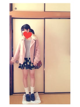 「アイテム（ピーコート、ピンク系）」を使った、しぇる***さん（レディース・161cm）の冬コーディネート