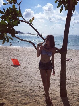 「アイテム（水着、ブルー系）」を使った、Elevenさん（レディース・168cm）の冬コーディネート