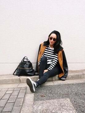 「MARC JACOBS（マークジェイコブス）のアイテム（ブルゾン）」を使った、ayuさん（レディース・164cm）の秋コーディネート