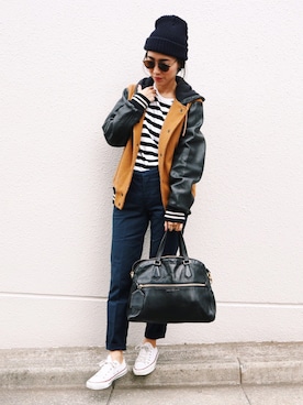 「Marc by Marc Jacobs（マークバイマークジェイコブス）のアイテム（スタジャン）」を使った、ayuさん（レディース・164cm）の秋コーディネート