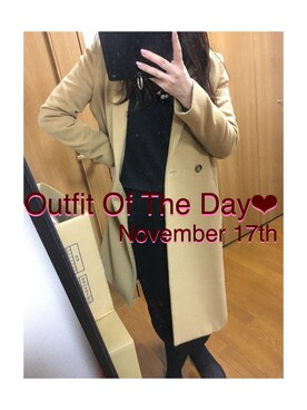 「working style」｜「アイテム（チェスターコート）」を使った、maiK☺︎さん（レディース・163cm）の秋コーディネート