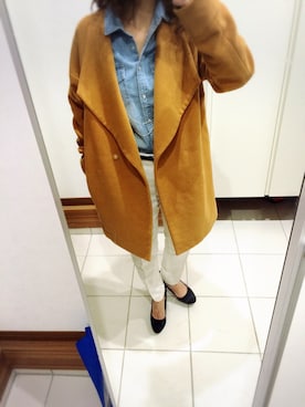 「EGOIST（エゴイスト）のアイテム（チェスターコート）」を使った、Nobue Akamaさん（レディース・153cm）の冬コーディネート