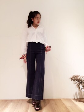 「a fadのアイテム」を使った、吳逸琳さん（レディース・160cm）の春コーディネート