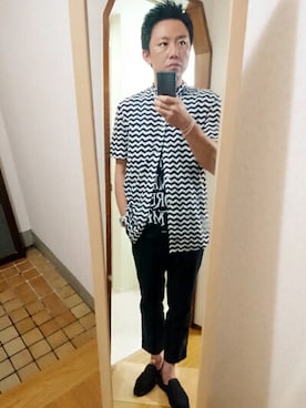 「Doシンプル部」｜「アイテム（スラックス）」を使った、xさん（メンズ・171cm）の夏コーディネート