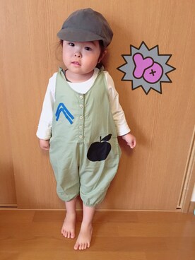 「BOBO CHOSES（ボボショーズ）のアイテム（オールインワン・サロペット）」を使った、虹ママさん（キッズ・90cm）の春コーディネート