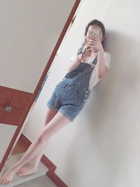 「daily look」｜「アイテム（つなぎ/オールインワン）」を使った、allen.Hさん（レディース・158cm）の夏コーディネート