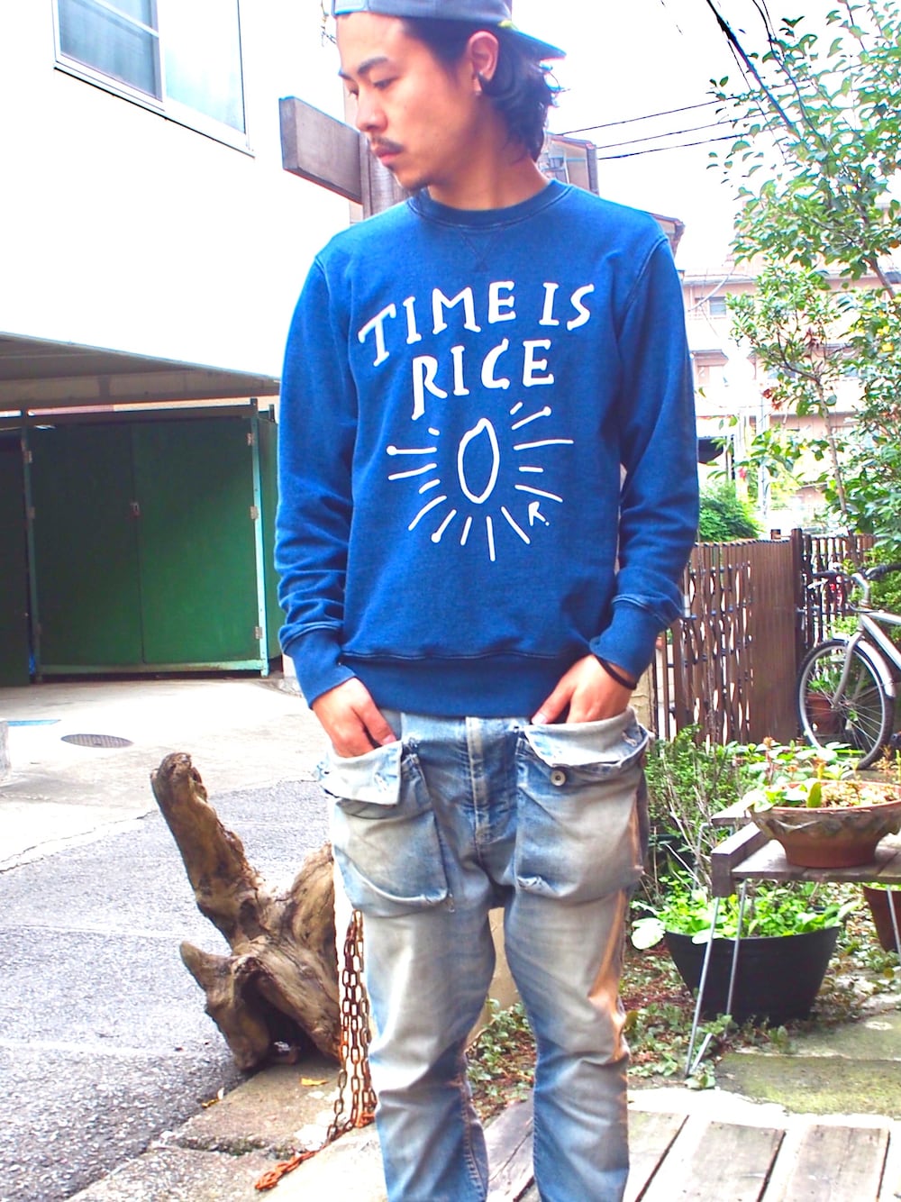 ネイタルデザイン】G55サルエルフラップデニムパンツ リアルダメージ