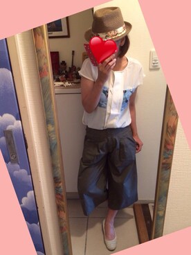 「ricori（リコリ）のアイテム」を使った、こばっちさん（レディース・155cm）の夏コーディネート