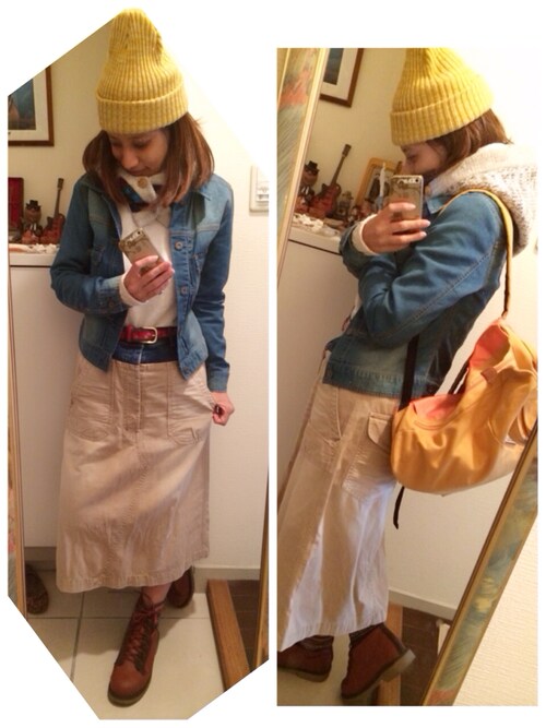 こばっち チチカカのニットキャップ ビーニーを使ったコーディネート Wear