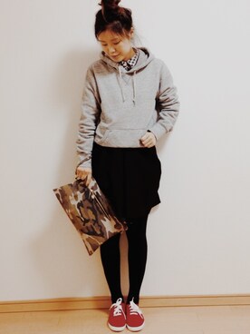 「旦那さんのを借りました」｜「アイテム（サロペット/オーバーオール）」を使った、ikumi＊さん（レディース・159cm）の春コーディネート
