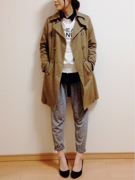 「スウェット×シャツ」｜ikumi＊さん（レディース・159cm）の冬コーディネート