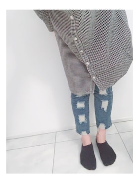 「B.L.U.E（ビーエルユーイー）のアイテム（トップス）」を使った、Rikuさん（レディース・150cm）の秋コーディネート
