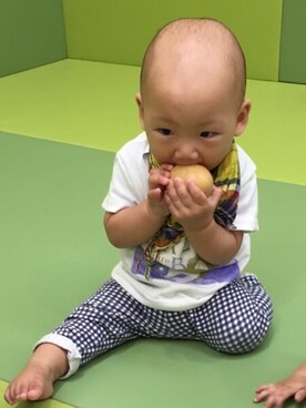 「アイテム（ママ＆ベビー、グリーン系）」を使った、Ａaaya10さん（キッズ・80cm）の夏コーディネート