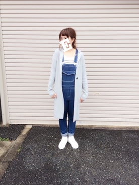 「ニットチェスターコート」｜EMIOHIさん（レディース・153cm）の春コーディネート