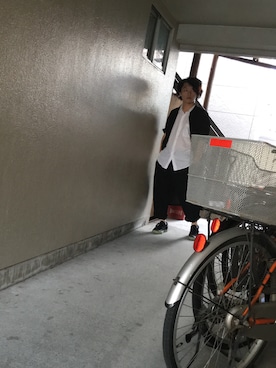 「Yohji Yamamoto（ヨウジヤマモト）のアイテム（その他アウター、ブラック系）」を使った、Masahikoさん（メンズ・160cm）の夏コーディネート