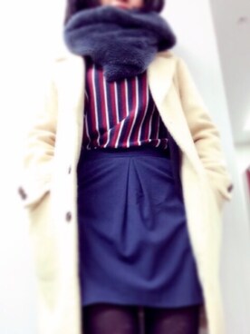 「LEPSIM（レプシィム）のアイテム（スカート、ブラック系）」を使った、ほっぴさん（レディース・151cm）の冬コーディネート