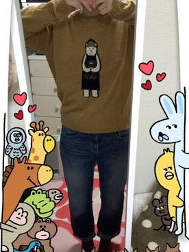 「rivet & surge（リベットアンドサージ）のアイテム（ニット/セーター、その他）」を使った、ほっぴさん（レディース・151cm）の春コーディネート