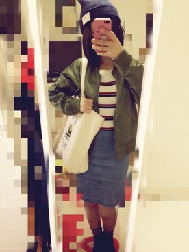 「RETRO GIRL（レトロガール）のアイテム（その他トップス、ホワイト系）」を使った、ほっぴさん（レディース・151cm）の春コーディネート