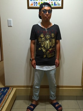 「BACK NUMBER（バックナンバー）のアイテム（シューズ）」を使った、じゅんぺ～さん（メンズ・170cm）の夏コーディネート