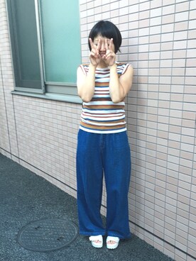 Toshiko Okuzaraさん(レディース・153cm)の夏コーディネート